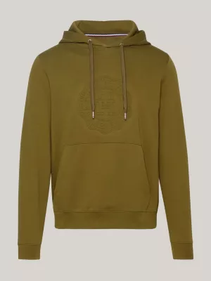 Moletom com Capuz e Logotipo Estampado em Relevo