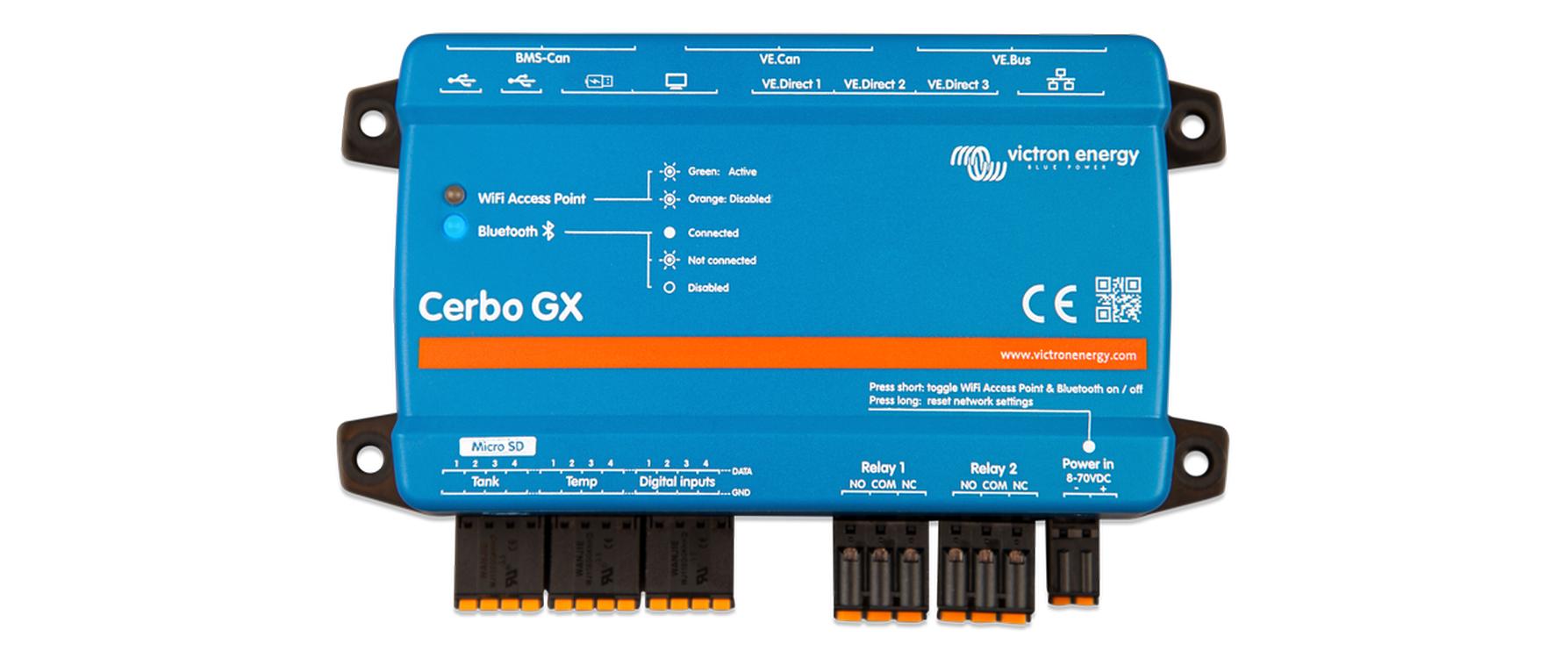 Batterie-Management-System Cerbo-S GX<br>Überwachung des Ladezustands der Batterie, des Stromverbrauchs, der Stromerzeugung aus PV, Generator und Netz