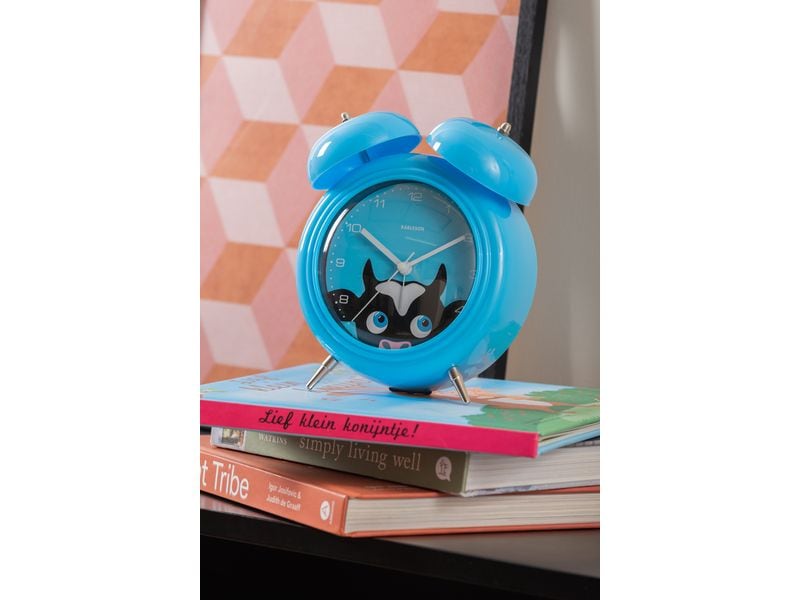 KARLSSON Wecker Kuh Blau Kinder Analog-Wecker