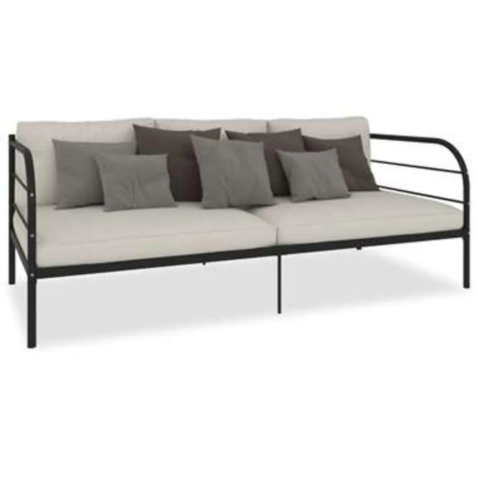 vidaXL - Bedbank - Zwart - Metaal - 90 x 200 cm