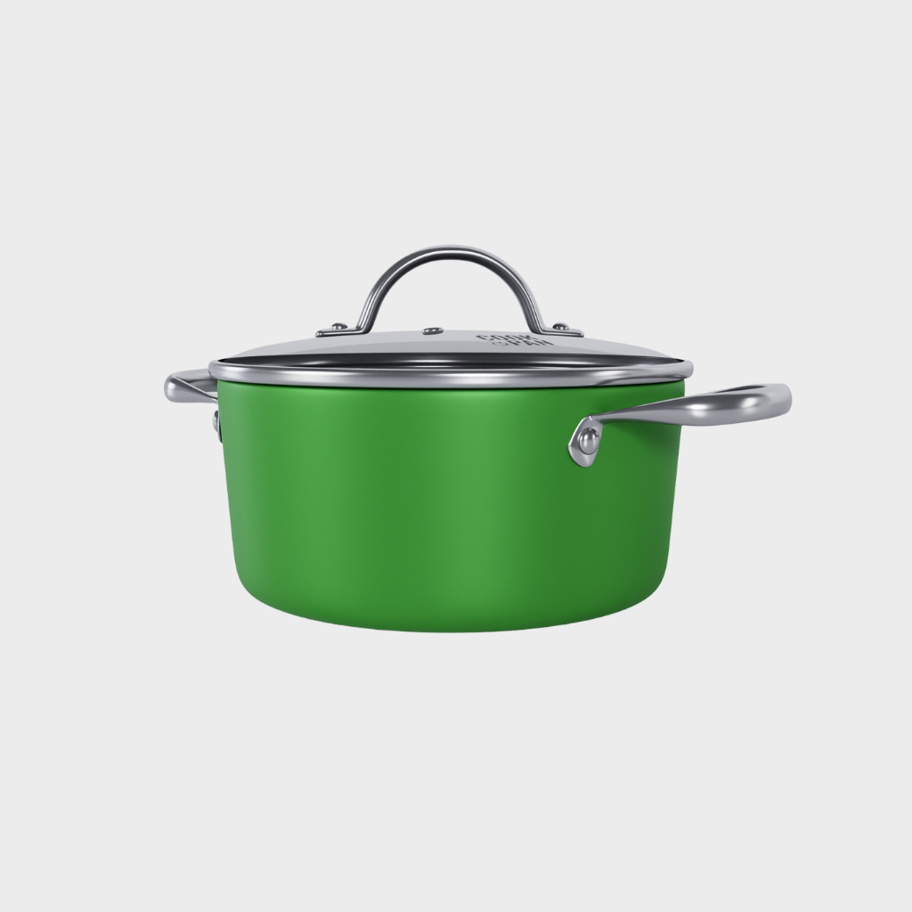 Go Green Honey Kookpan met deksel 22 cm - RVS