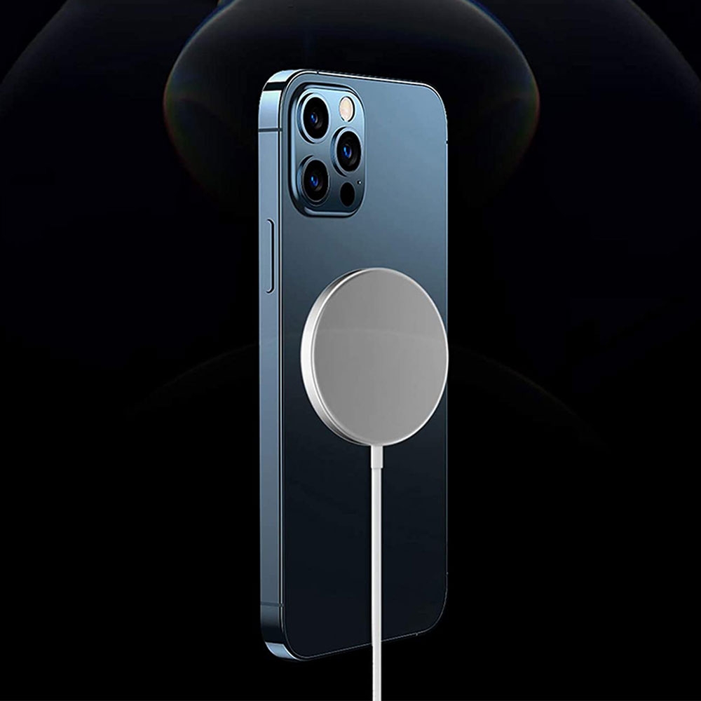 (1m) 15W USB C auf MagSafe Ladegerät Magnetischer Wireless Charger - Weiss
