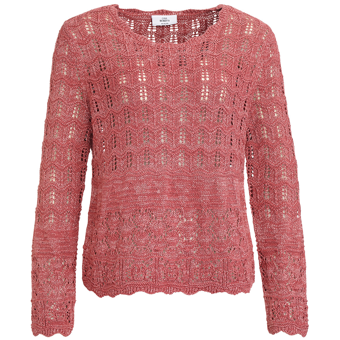 Gina Benotti Damen Strickpullover mit Effektgarn rostrot