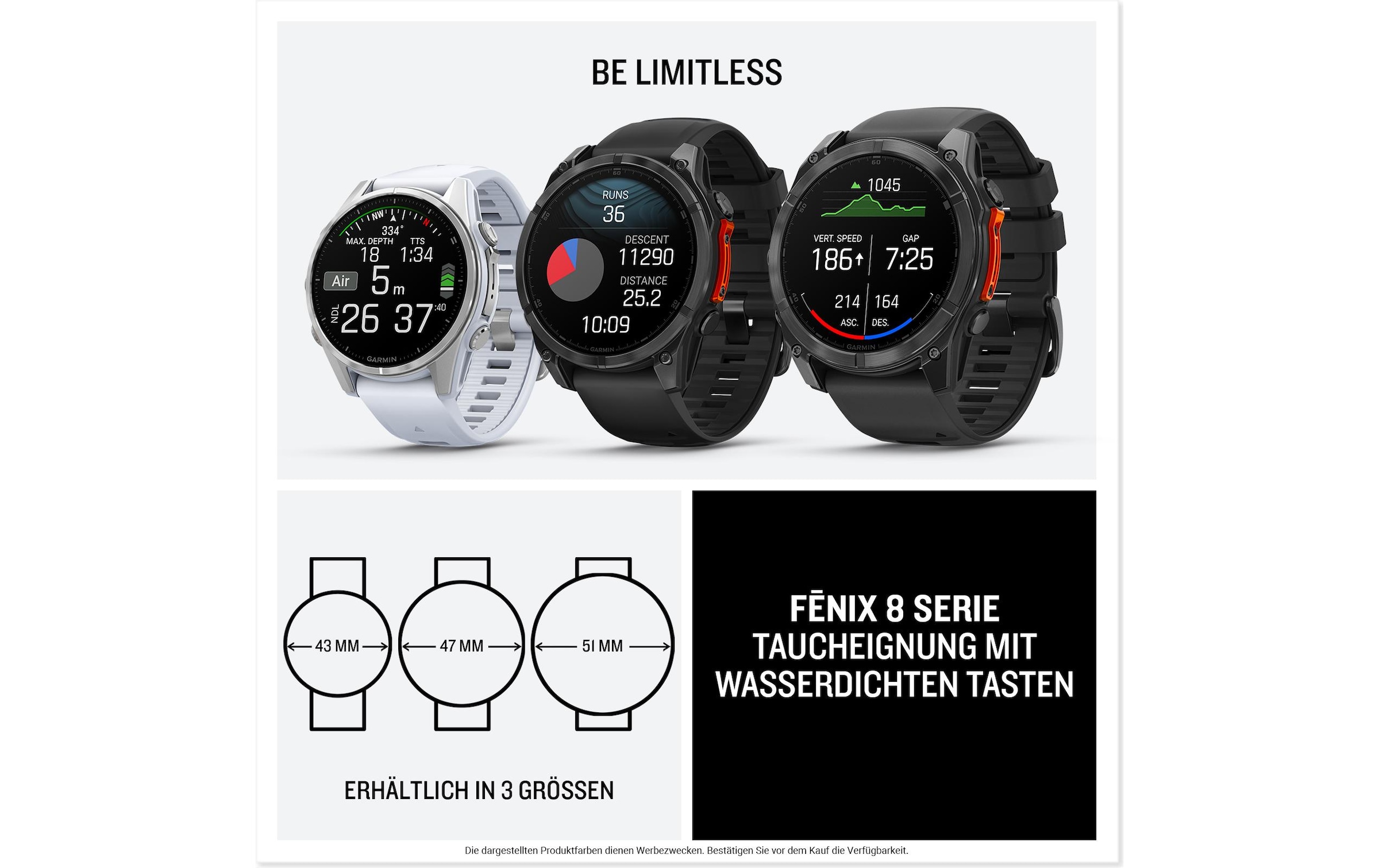 Garmin Smartwatch »Fenix 8 AMOLED, 43 mm« (3,289 cm / 1,3 ″)