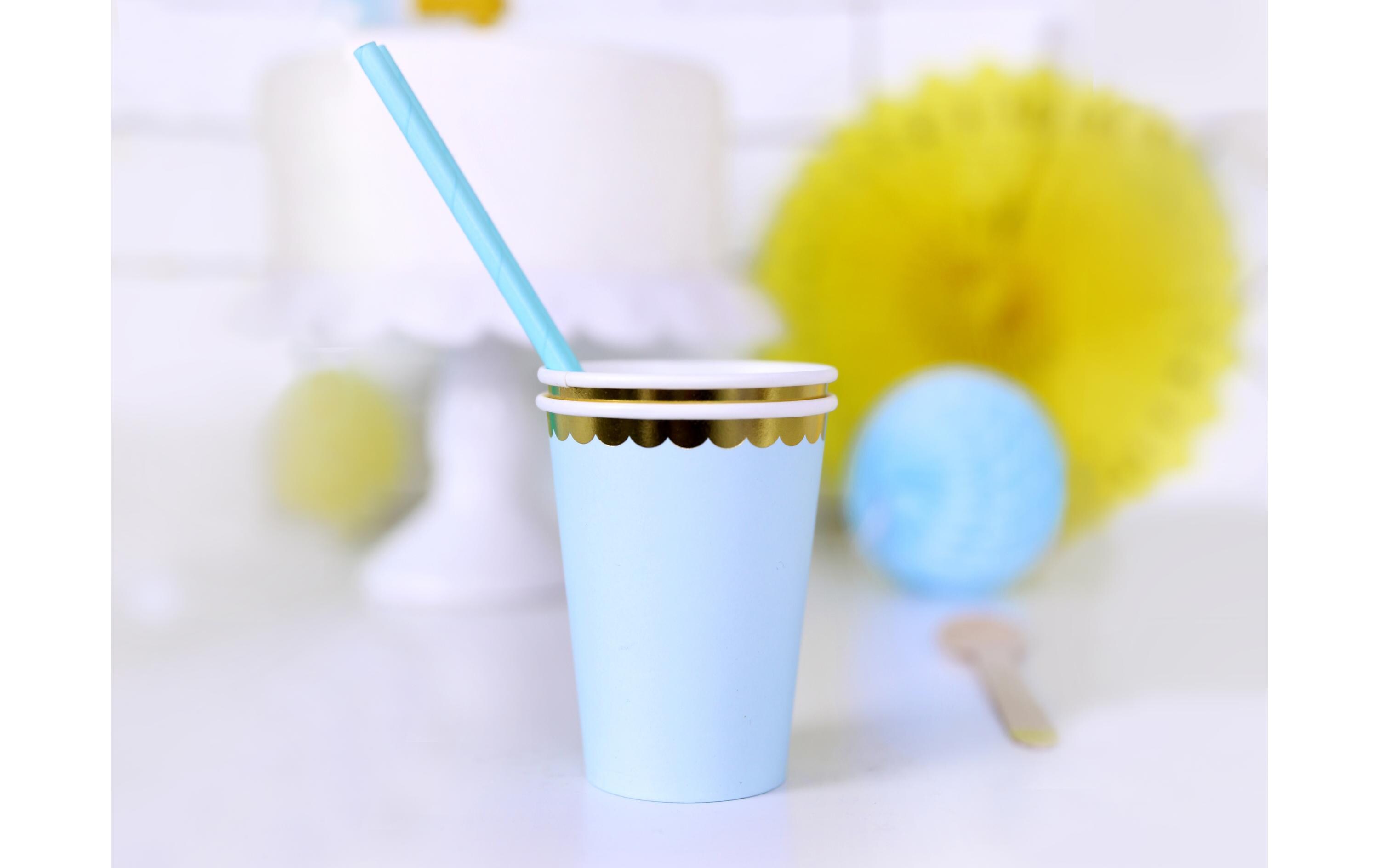 Einwegbecher 220 ml, 6 Stück, BlauEleganter Trinkbecher aus Papier
