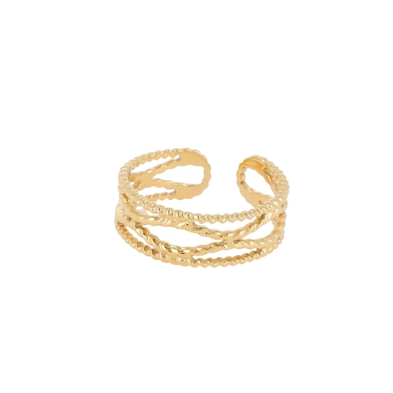 Bague ajustable en acier dorée