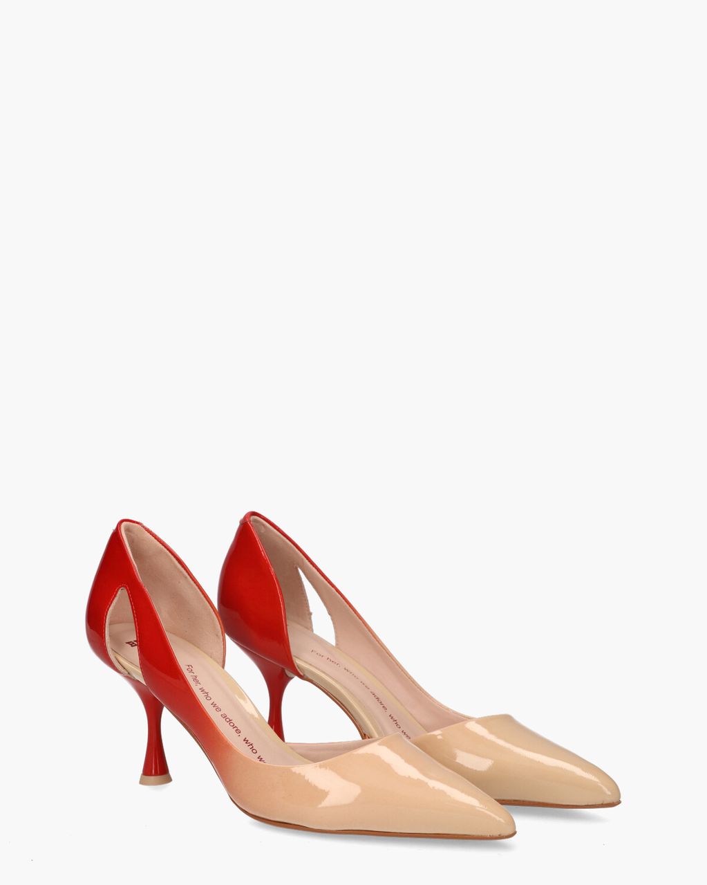 Bronx New Vivian Beige/Rood Damespumps