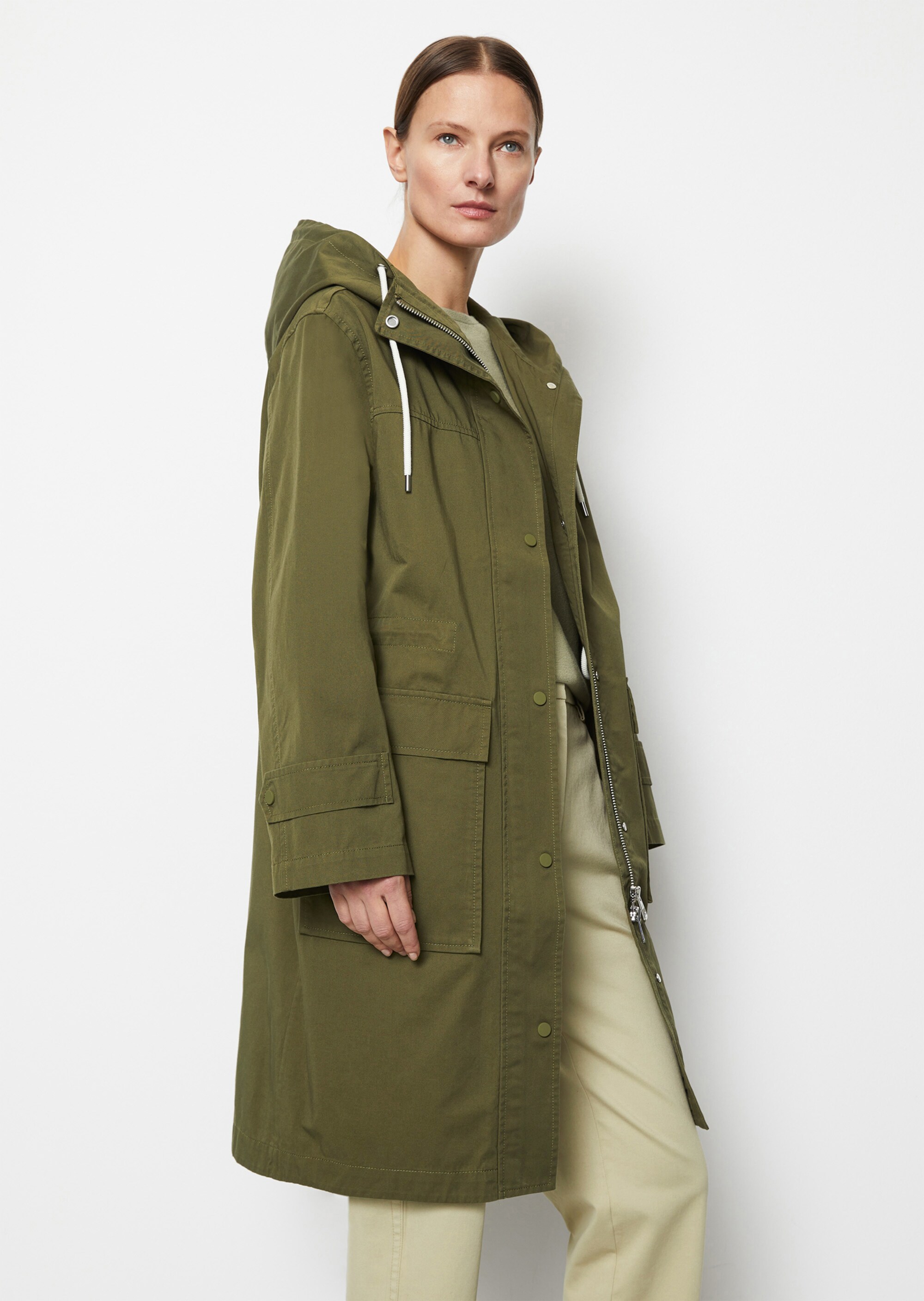 Parka relaxedaus Bio-Baumwoll-Twill