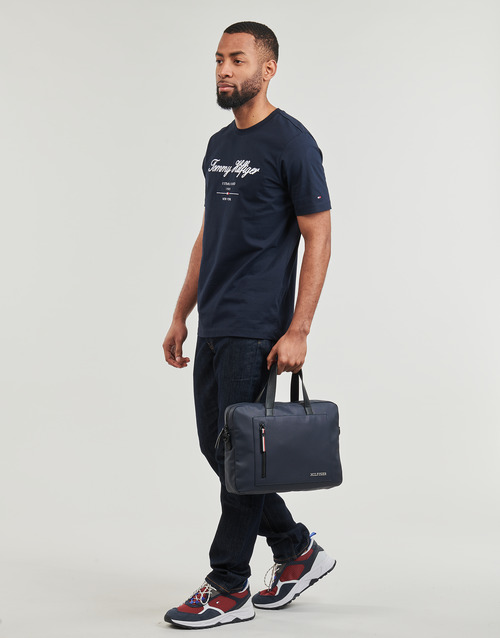 Tommy Hilfiger - SCRIPT LOGO TEE - Marine