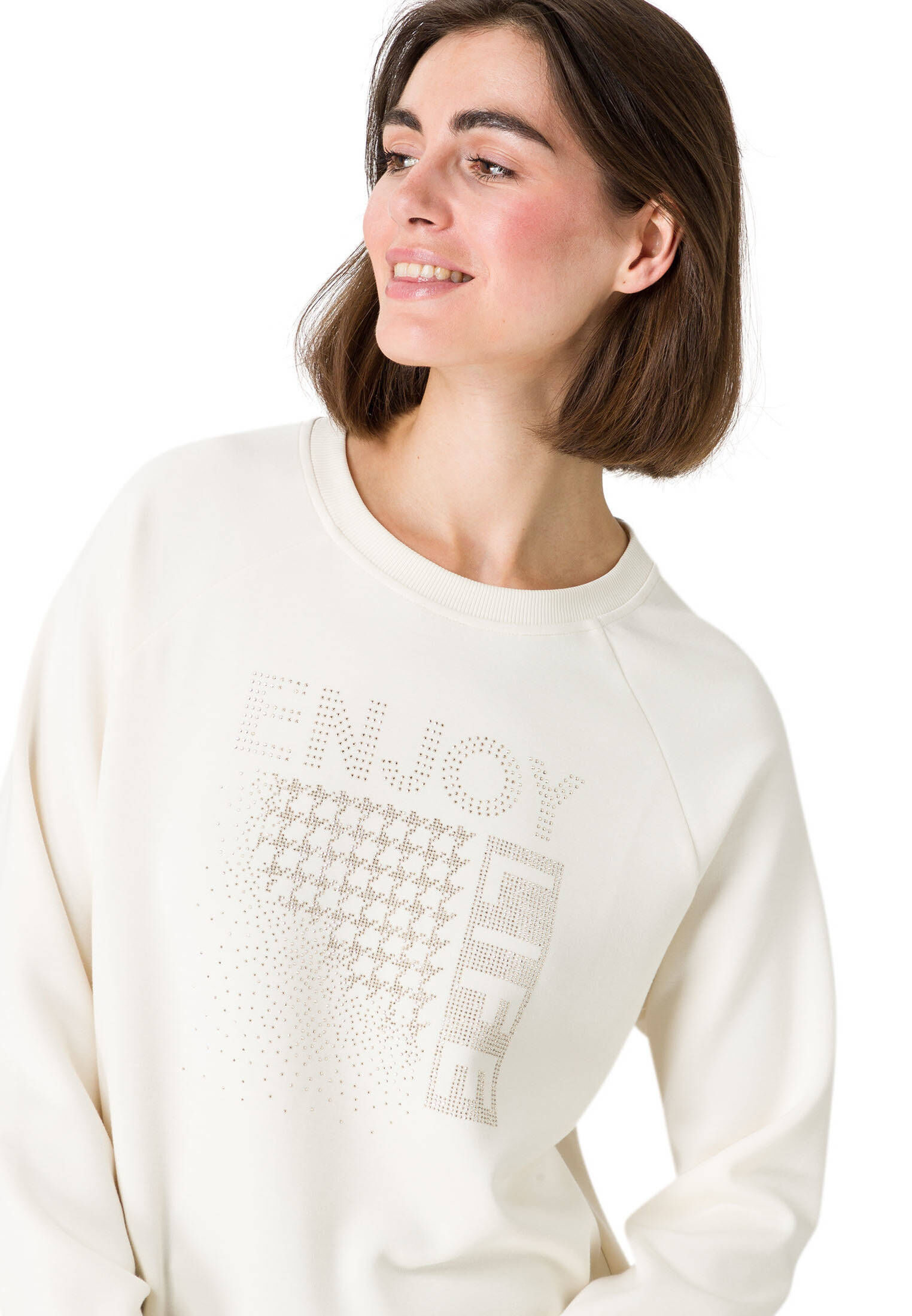 zero| Damen Sweatshirt mit Glitzerprint