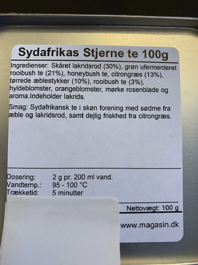 Magasin Mad&Vin Sydafrikas Stjerne te 100g No color
