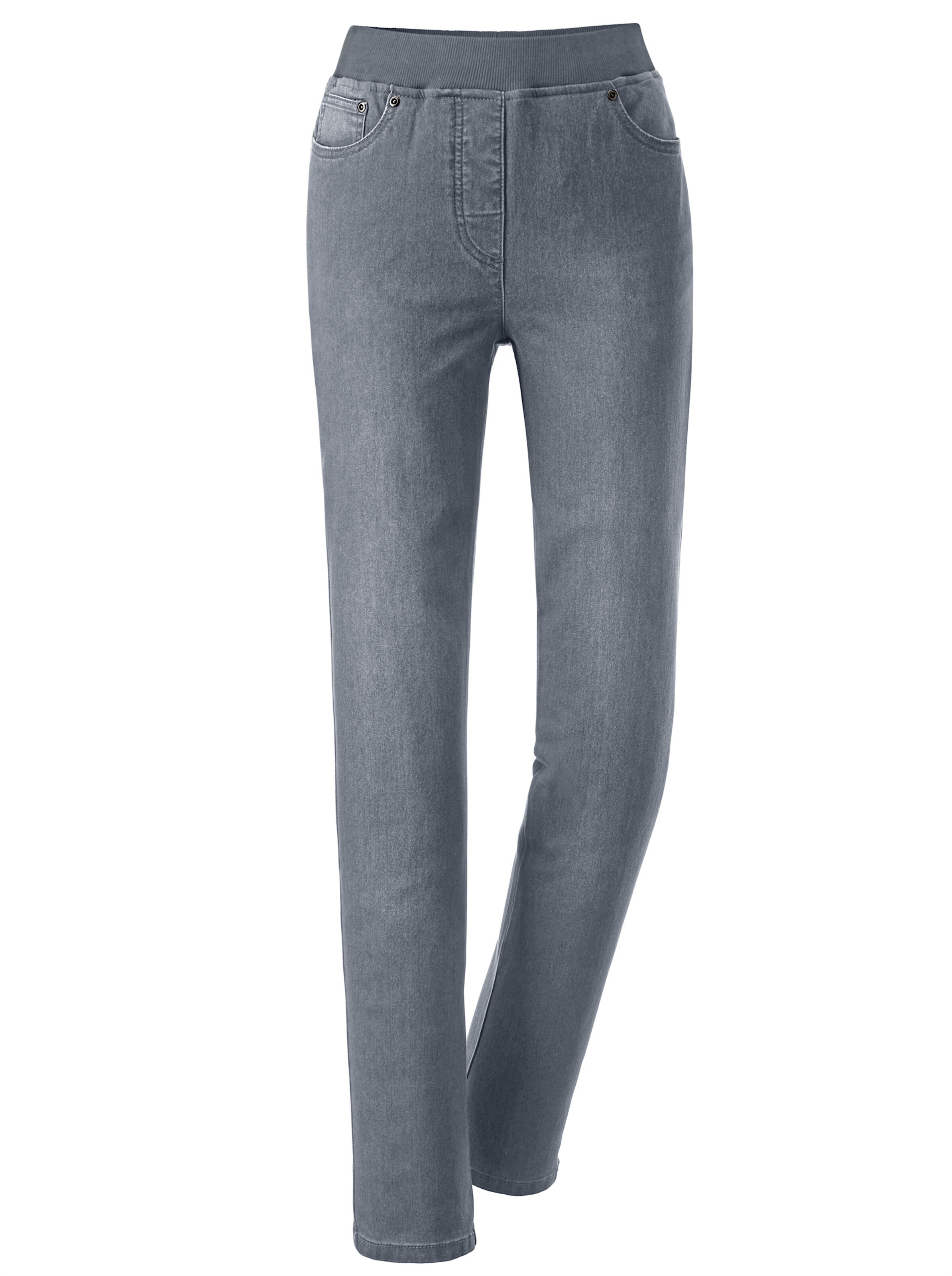 Schlupfjeans in grey-denim