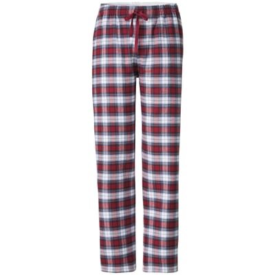 Damenpyjama Flanell, Blau-Rot