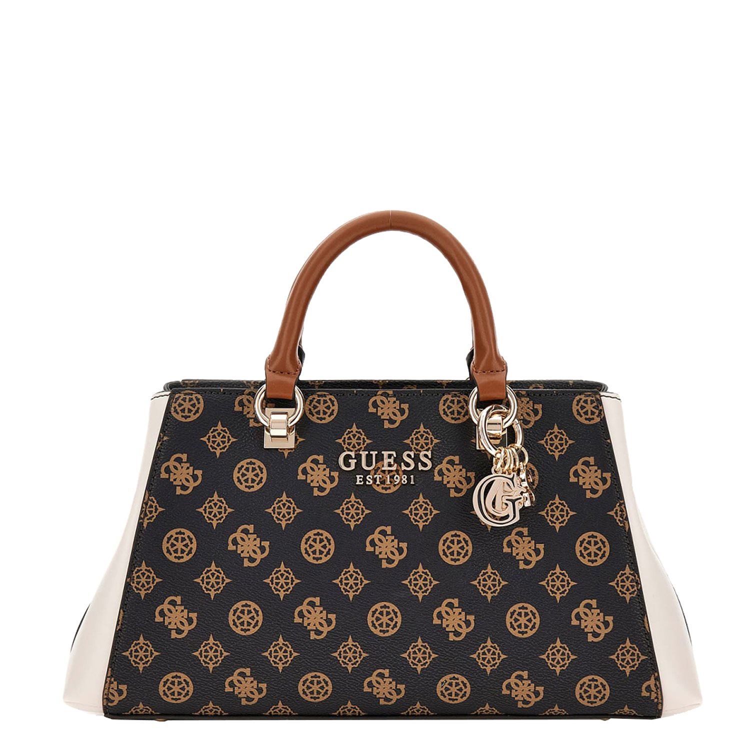 Guess Evelune Girlfriend Satchel mocha logo multi