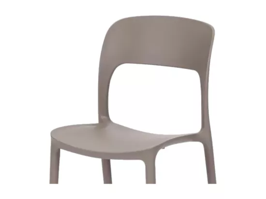 Lot de 4 chaises en polypropylène gris tourterelle - FUERTEVENTURA