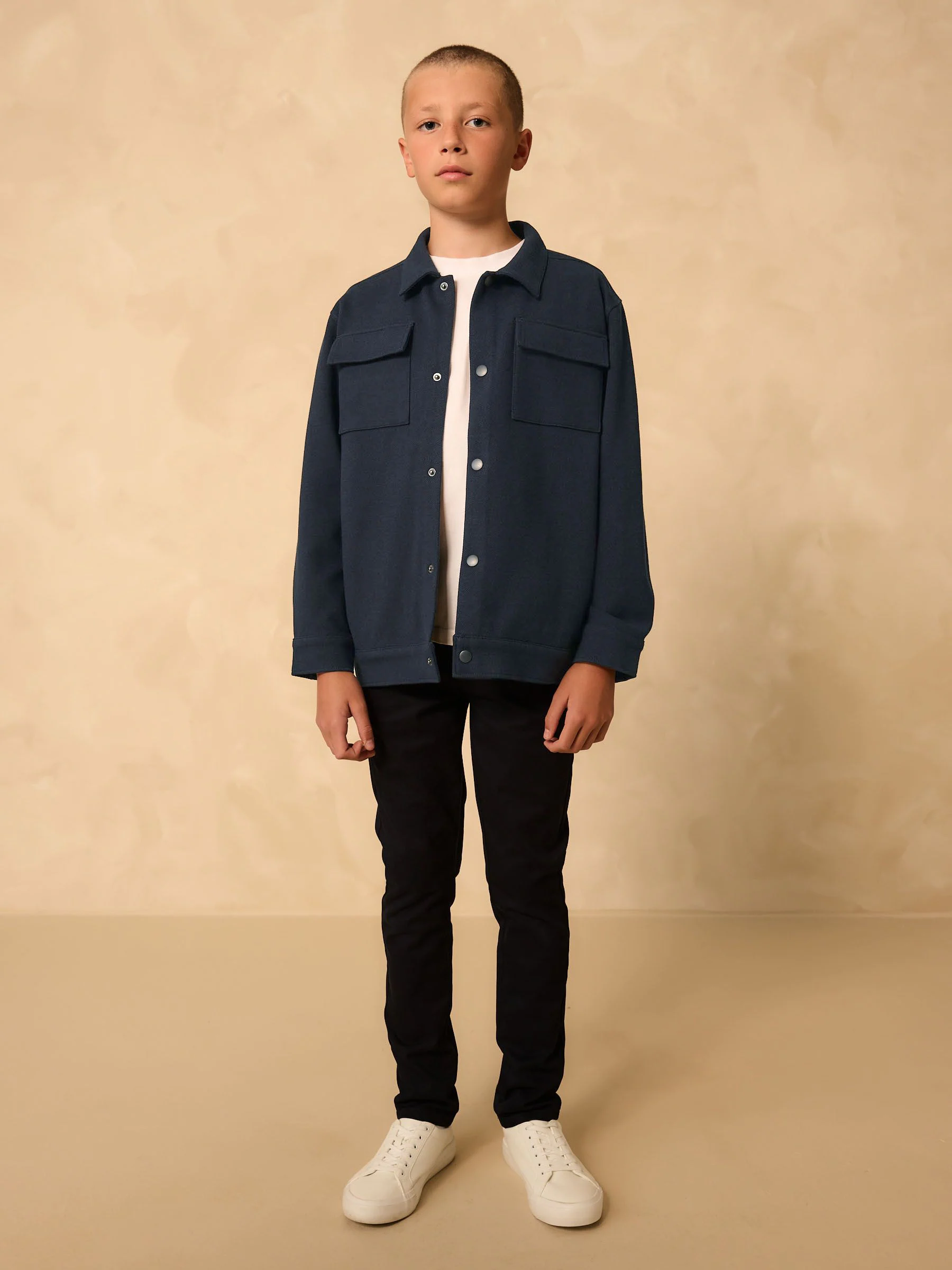 Marineblauw - Modieus overshirt (3 - 16 jr)