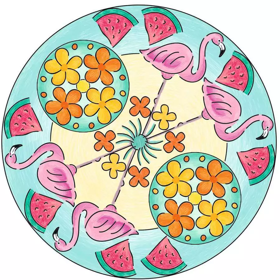 Ravensburger Mandala Designer Flamingo & Friends bunt