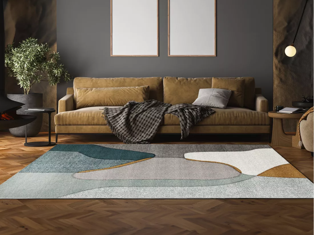 Tapis design à motifs abstraits - 160 x 230 cm - Multicolore - SUROVIA