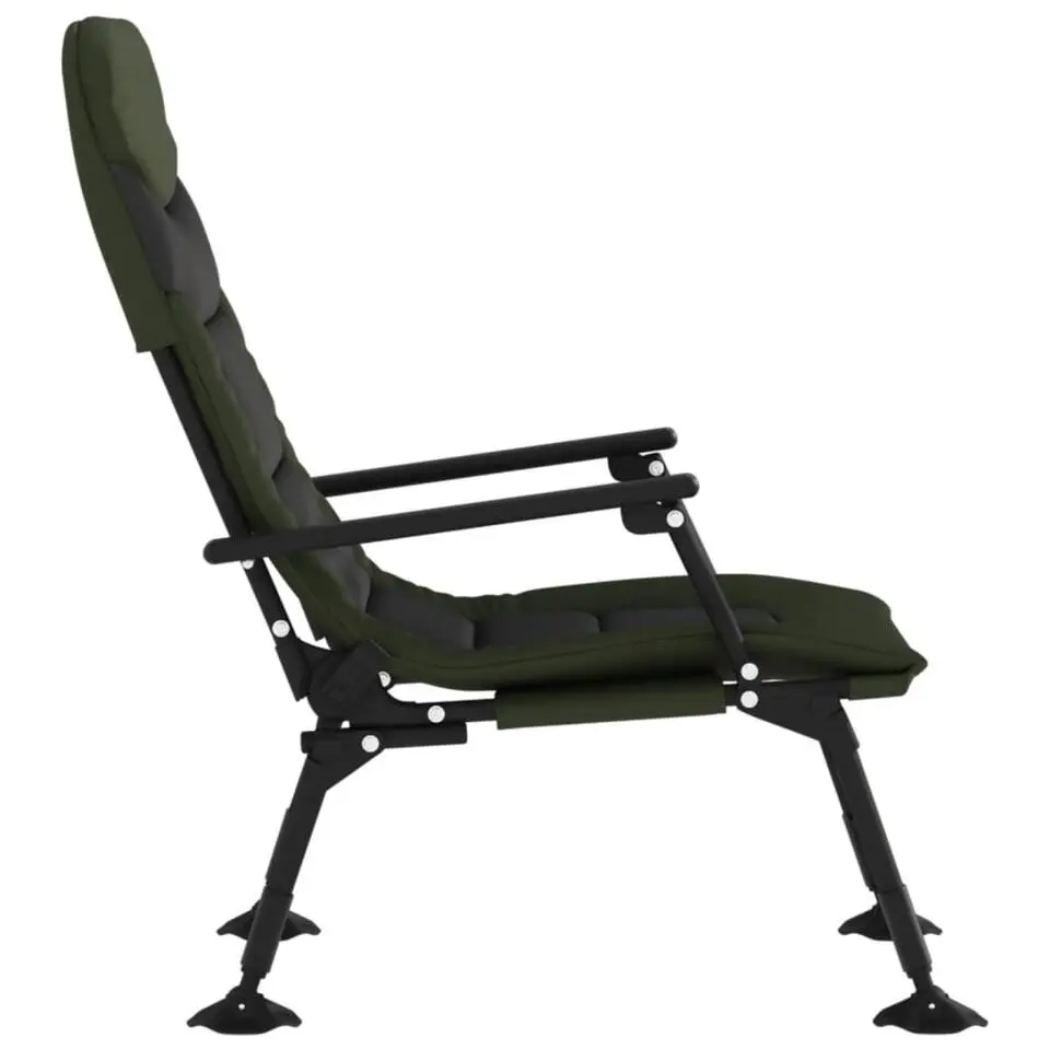vidaXL - Loungestoel met armleuning - Groen - Staal