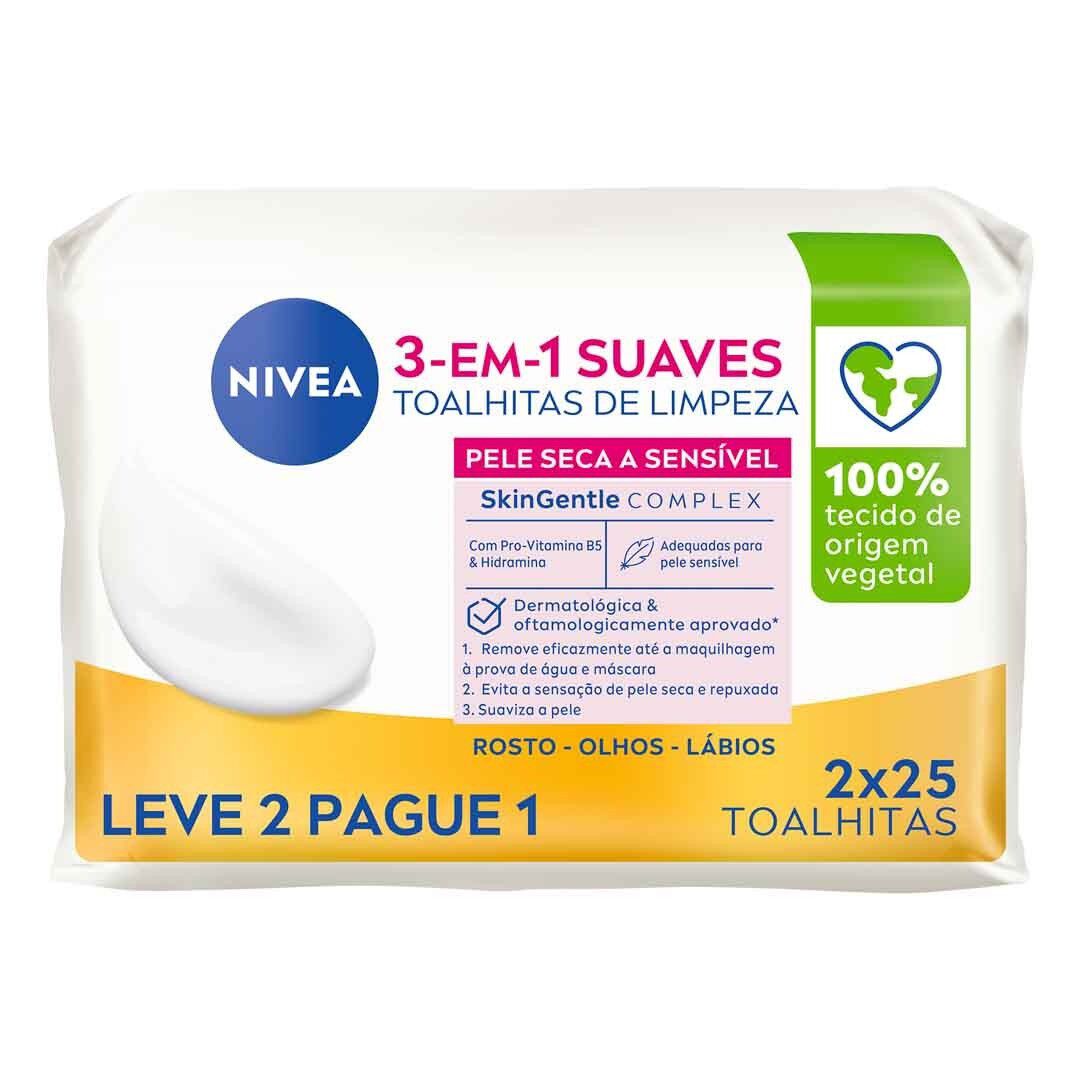 NIVEA  Toalhitas de Limpeza Suaves Pele - 50un