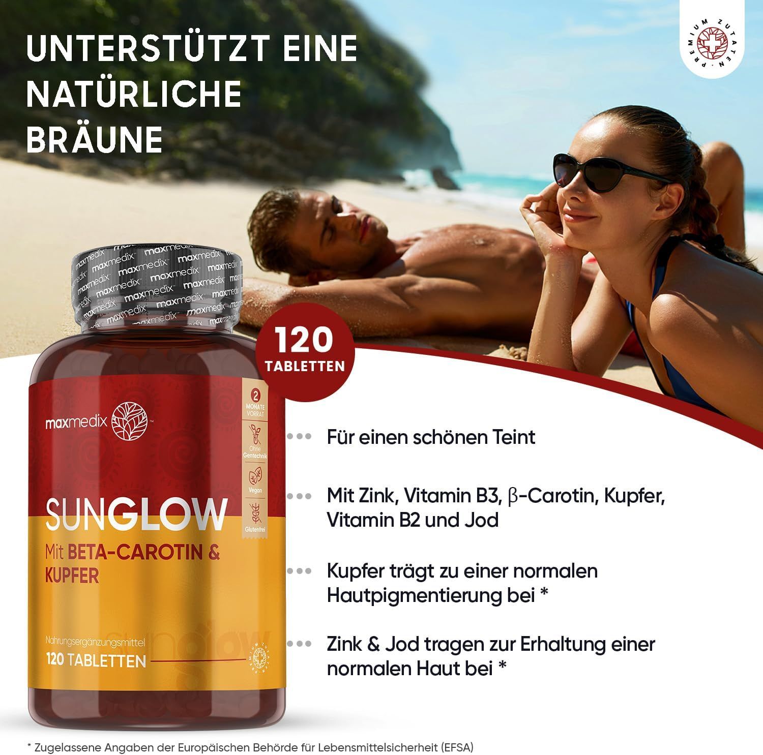 maxmedix Sunglow Tabletten mit Beta Carotin