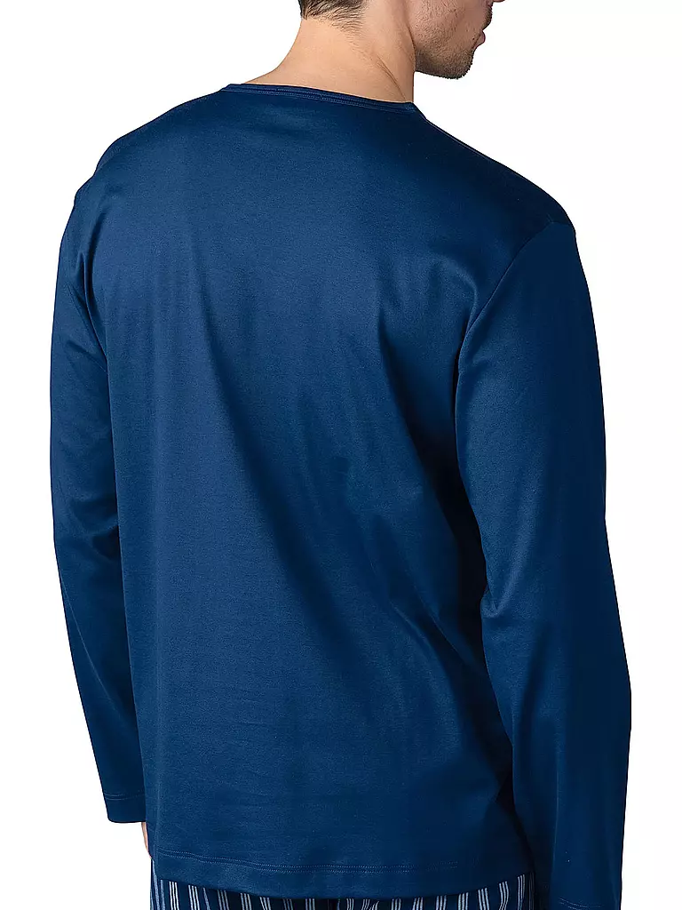 MEY Pyjama Langarmshirt Neptune blau