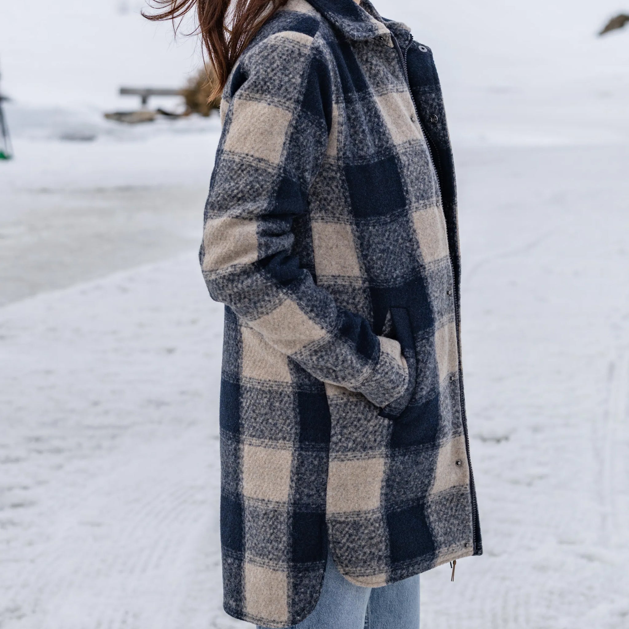 Frauen Jacke Marla Karo dark navy