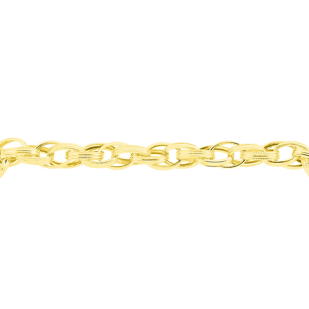 Bracelet Ovale Fil Plat Or Jaune