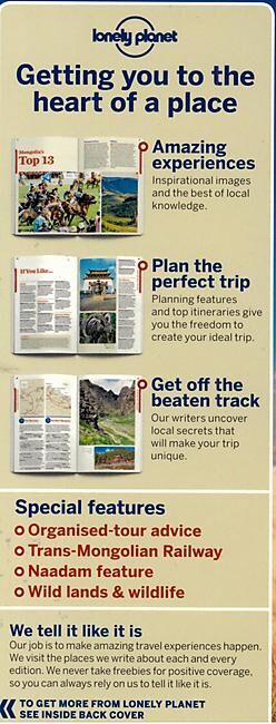 LONELY PLANET - MONGOLIA LONELY PLANET EN ANGLAIS
