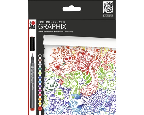 Marabu Fineliner Color Doodle Supreme set van 12