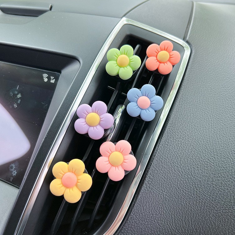 (6er Set) Auto Deko Innenraum Lüftungsgitter Accessoire - Blumen