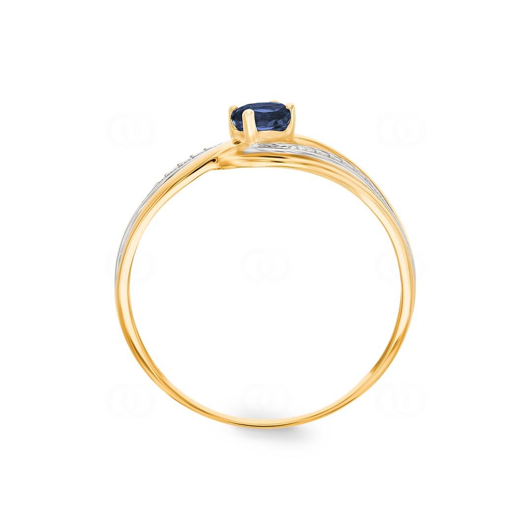 Damenring 750/18 K Gelbgold mit Saphir