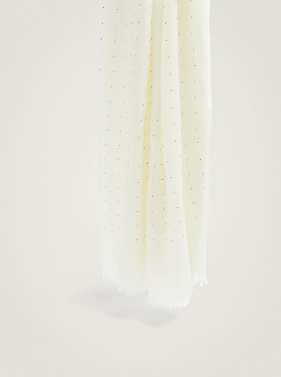 Lenço Cerimonial com Strass - Branco Sujo