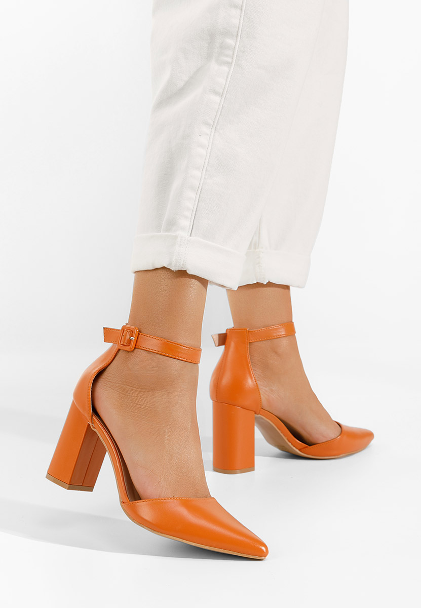 Chaussures à talon épais orange Daphne
