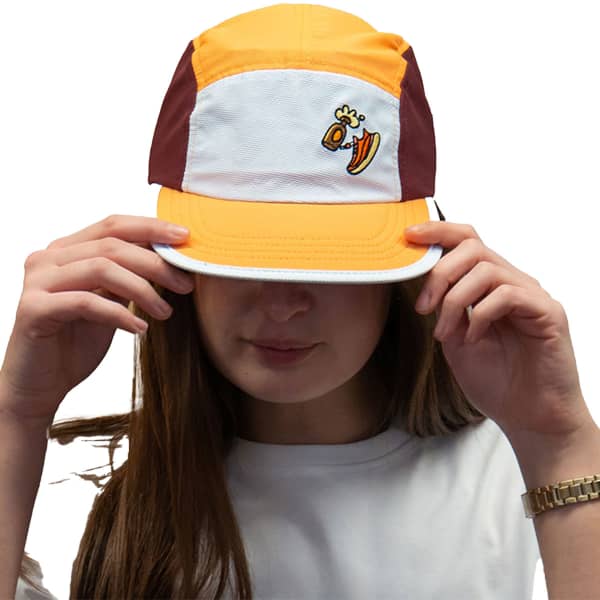 Casquette trail BV SPORT 5 PANEL DBDB ORANGE/BORDEAUX