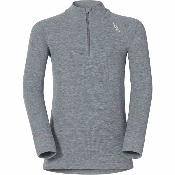 T-shirt thermique ODLO TS ML WARM ZIP JR GREY MELANGE
