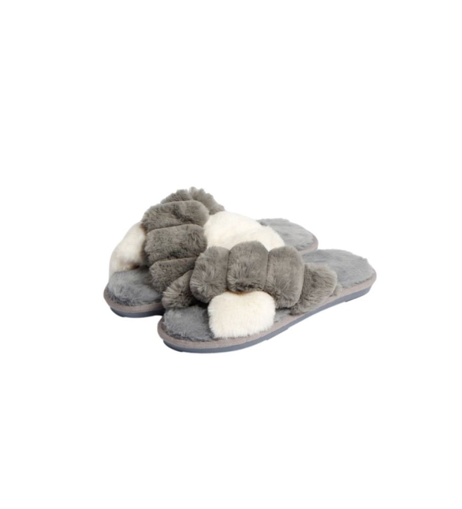 Chinelo Admas Two-Tone Cross Cinza