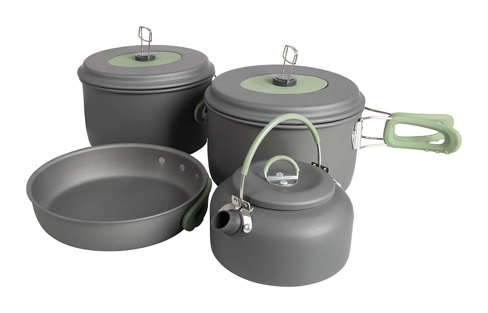 Bo-Camp Explorer XL 4-delige pannenset met theeketel
