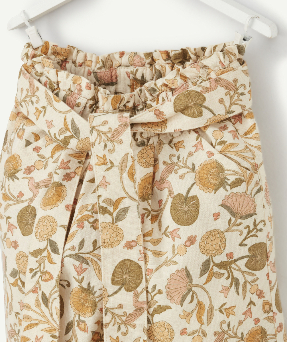 PANTALON DROIT FLUIDE BÉBÉ FILLE EN COTON IMPRIMÉ FLEURI