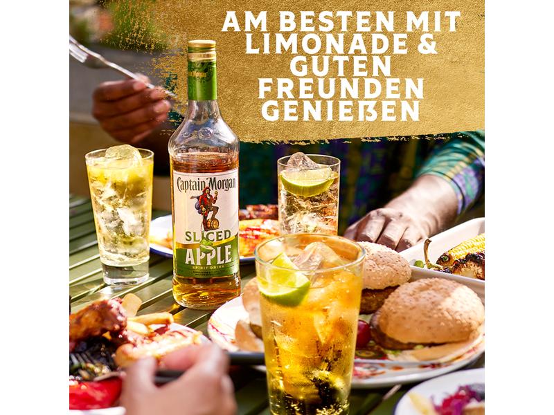 Captain Morgan Rum Sliced Apple 0.7 l Hochprozentige Spirituosen Spezialität mit knackigem Apfelaroma
