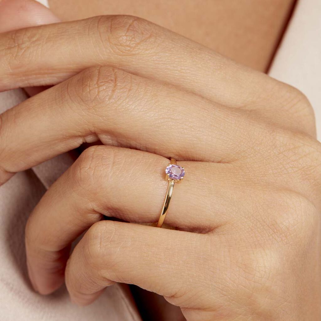 Bague Lily Or Jaune Amethyste