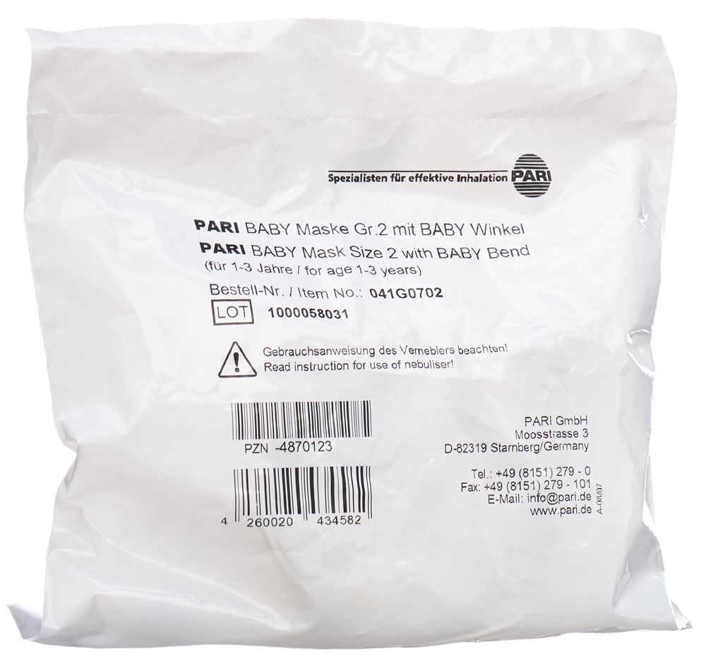 PARI BABY Maske Gr2 mit BABY Winkel 1 Stk