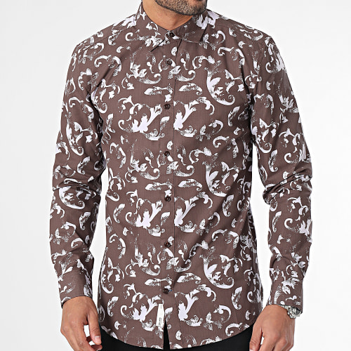 Chemise Manches Longues Don Life Marron Rose