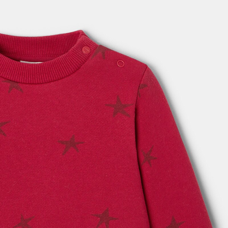 Sweat-shirt étoilé en molleton rouge bébé garçon Absorba Rouge