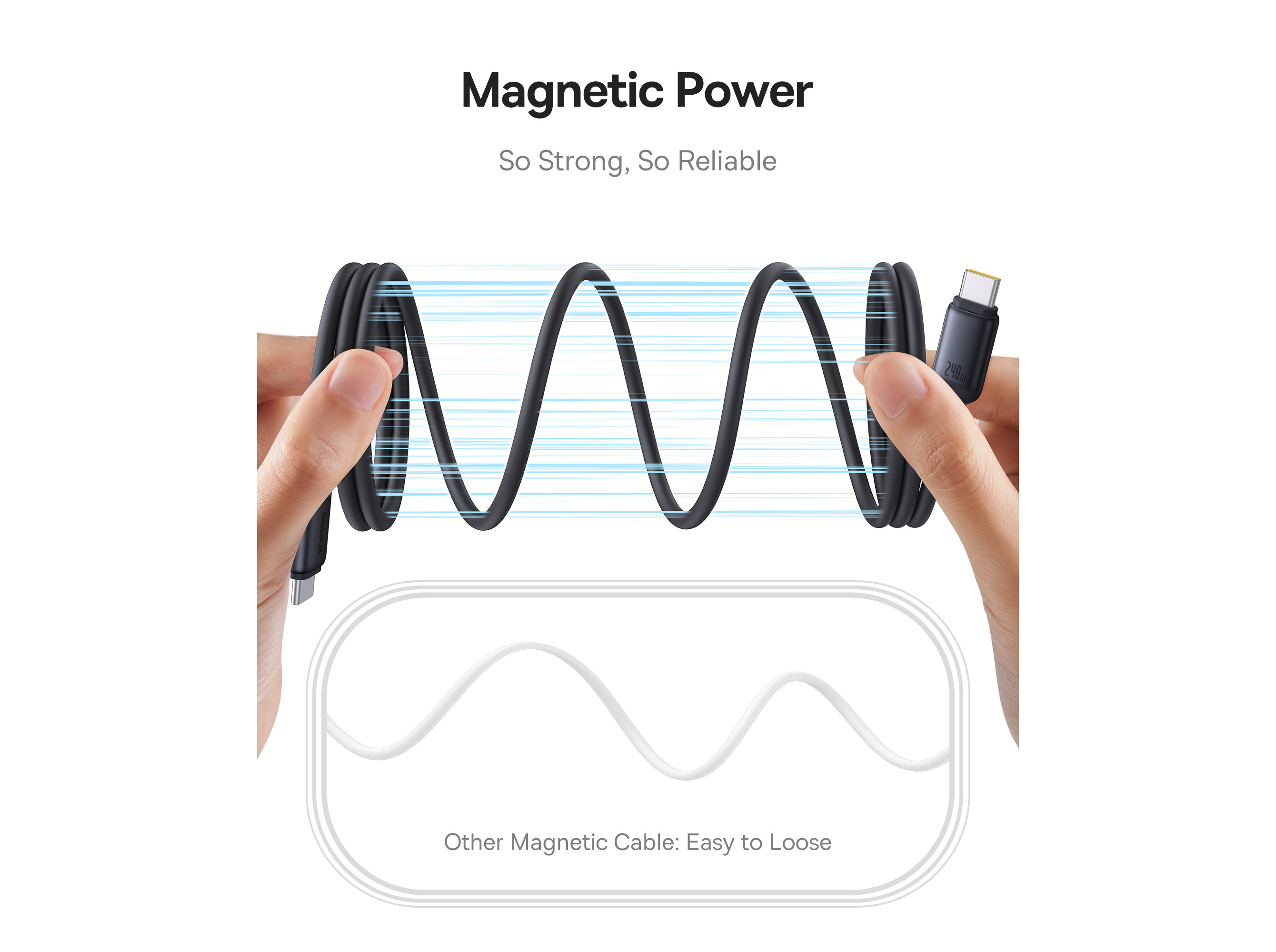 CABO MAGNETICO BASEUS COSMIC BLACK PICOGO USB-C/USB-C