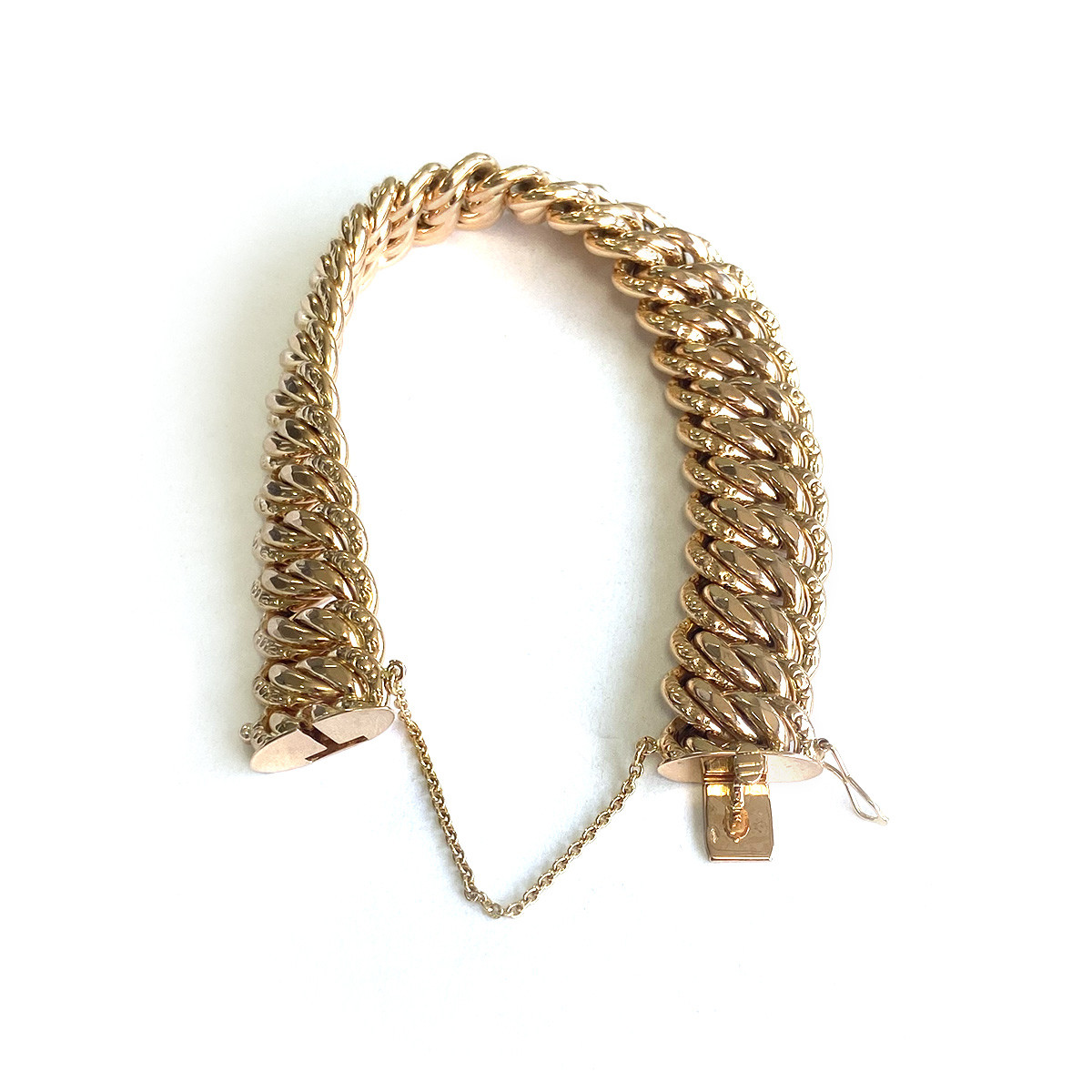 Bracelet d'occasion or 750 jaune maille américaine 18 cm