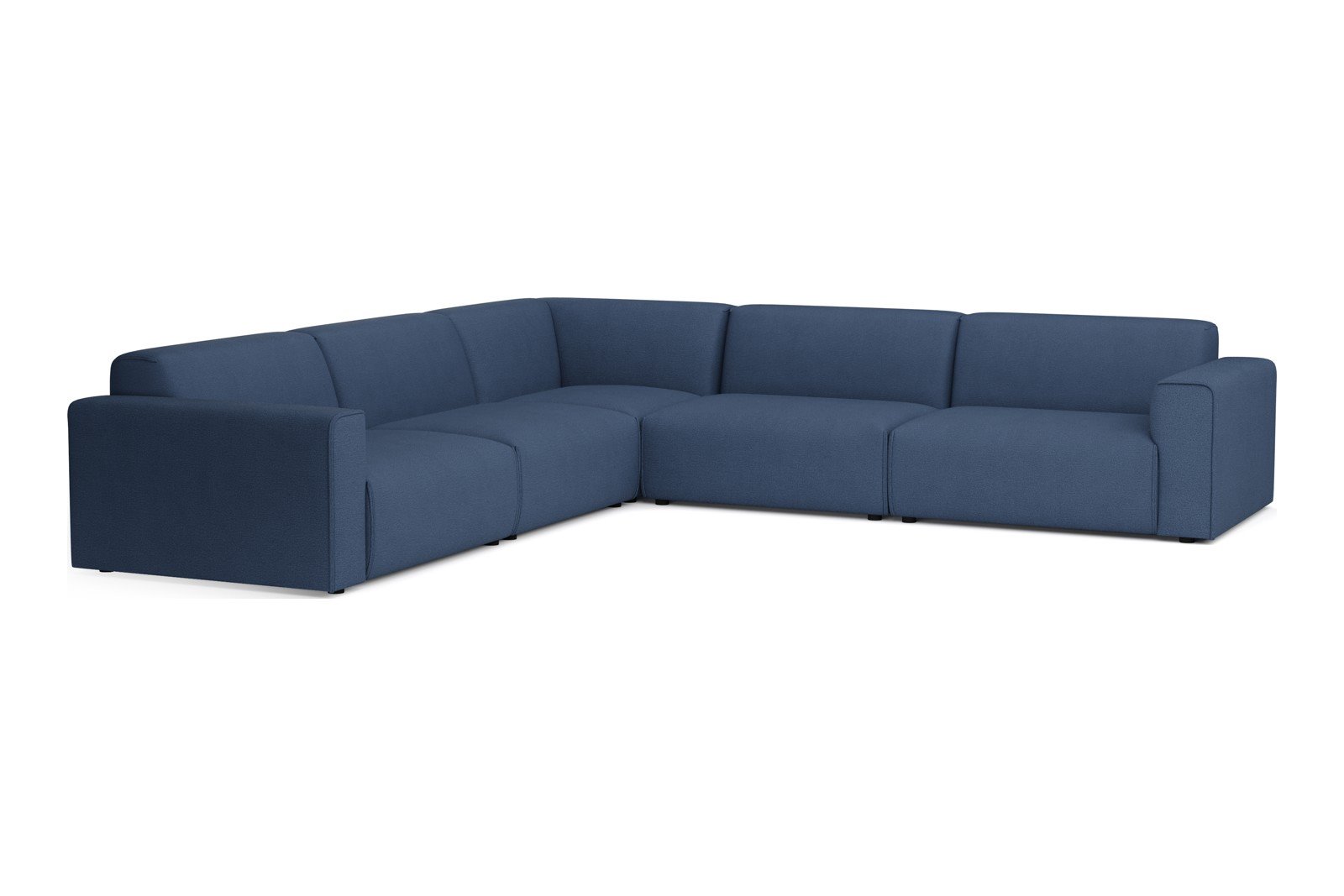Monaco Lux hjørnesofa 33 hjørnesofa. Tekstil Brego 86 Blue med sorte ben. Lux komfort.