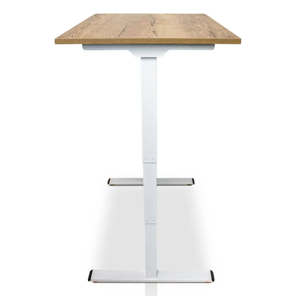 MRC COMFORT elektrisch ARBO zit-sta bureau - 140x80cm - wit - robuust eiken
