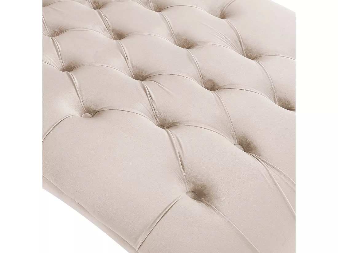 Chaise longue en velours beige MURET