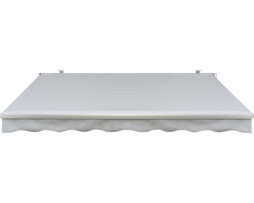 SOLUNA knikarmscherm Concept 3x2, doekdesign 7552, frame zilver E6EV1 geanodiseerd, aandrijving rechts inclusief slinger